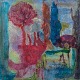 Danish artist. 
Mixed media on 
canvas. 
Abstract 
composition.