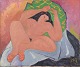 F. Prin, French 
artist. Oil on 
canvas. 
Reclining nude 
...