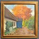 Mau, Valdemar 
Erhardt Johan 
(1892 – 1952) 
Dänemark: Ein 
Haus – Herbst. 
Öl auf 
Leinwand. ...