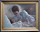 Gade, Arling 
(1919 - 2011) 
Dänemark. 
Mutter mit 
Kind. Öl auf 
Hartfaserplatte.
 Unterzeichnet. 
...