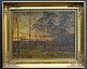 Jensen-Klint, 
Peder Vilhelm 
(1853 - 1930) 
D&auml;nemark: 
Sonnenuntergang.
 &Ouml;l auf 
Leinwand. ...