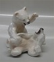 Royal 
Copenhagen 1107 
RC Polar bear 
cubs Wrestling 
Knud Kyhn 14 cm 
 (0085) In mint 
and nice ...