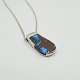 Silver necklace 
with big opal 
pendant, l. 70 
cm.