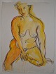 Degett, Karen 
(1954 - 2011) 
Dänemark: 
Modell. Ohne 
signatur. Blei, 
Pastell / 
Aquarell auf 
...