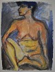 Degett, Karen 
(1954 - 2011) 
Dänemark: 
Modell. Ohne 
signatur. Blei, 
Pastell / 
Aquarell auf 
...