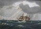 D&auml;nischer 
K&uuml;nstler 
(19. 
Jahrhundert): 
Schiffe in der 
Nordsee. 
&Ouml;l auf 
Karton. 25 x 
...
