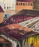 Anna Lindblad, 
Swedish artist. 
Oil on canvas.
Cityscape in 
an abstract 
style.
1970s.
Signed ...