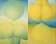 R. Wagner, 
European 
artist. Oil on 
board. 
Geometric ...