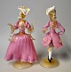 Paar Figuren 
aus Muranoglas, 
ca. 1960, 
Italien. In 
Rokoko-Kostümen 
- Mann und 
Frau. Klares, 
...