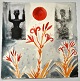 Degett, Karen 
(1954 - 2011) 
Dänemark: 
Komposition mit 
roter Sonne und 
Blumen. 
Aquarell und 
Druck ...