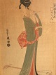 Gerahmter 
japanischer 
Druck einer 
Geisha, Maße 
mit Rahmen 48,5 
x 35 cm.