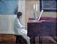 Friis Nybo, 
Poul (1869 - 
1929) Dänemark: 
Mädchen spielt 
Klavier. Öl auf 
Leinwand. 
Unterzeichnet. 
...