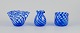Glashytten, Nykøbing Sjælland, DenmarkBowl, vase, and pitcher in mouth-blown art glass. Blue ...
