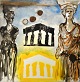 Degett, Karen 
(1954 - 2011) 
Dänemark: 
Akropolis. 
Aquarell und 
Druck auf 
Papier. 
Unterzeichnet: 
...