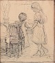 Sophus Paulsen, 
dansk 
kunstmaler.
Blyantstegning.
 ...