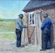 Brygge, Hans 
(1885 - 1979) 
D&auml;nemark: 
Fischer mit 
einer Nadel. 
&Ouml;l auf 
Leinwand. ...