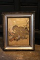 Sjælden , 
antikt japansk 
fuki-bokashi 
grafik af 
siddende abe 
fra 1774 af af 
den japanske 
kunster ...