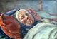 Hedegaard, Jens 
Rasmussen (1866 
- 1948) 
Dänemark: Sofie 
Hedegaard in 
einem Bett. Öl 
auf ...