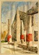 Hansen, Joseph 
Theodor (1848 - 
1912) Dänemark: 
Szene aus 
Pompeji. 
Aquarell.
 Signiert: I.T.
H. 94. ...