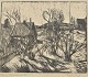Holmskov, Helge 
(1912 - 1982) 
Dänemark: 
Landschaft. 
Holzschnitt. 
Signiert 48. 
Eigener Druck. 
21 ...