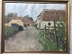 Maleri af 
Mouritz 
Nørgaard - 
Gårdeksteriør 
1930.