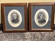 Zwei ältere 
Fotos in 
schönen 
Eichenrahmen, 
Porträts von: 
Jakob Jørgensen 
(1816-1901) und 
Karen ...