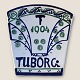 Royal 
Copenhagen, 
Aluminia, 
Tuborg Teller, 
1905, 21cm 
hoch, 19,5/13cm 
breit *Mit 
Rissen unter 
...