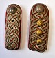 Zwei 
Epauletten, CL 
Seifert, 
Kopenhagen, 
1848 - 1863, 
zur Zeit König 
Frederiks VII. 
L.: 12 cm. ...