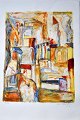 Blaabjerg, Lise 
(1939 - 2020) 
Dänemark: 
Komposition. 
Farblithographie.
 Unterzeichnet. 
57 x 38 ...