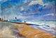 Munkholm, 
Alfred (1896 - 
1981) Dänemark: 
Szene aus 
Løkken mit 
aufgestellten 
Fischerbooten. 
Öl ...