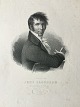 Litografi af 
Edvard Lehmann 
- Portræt af 
Digteren Jens 
...