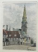 Radering af 
Martin F. 
Larsen - Vor 
frelse Kirke, 
...
