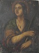 Unbekannter 
Künstler (18. 
Jh.). Eine 
Heillige mit 
Palmenzweig. Öl 
auf 
Kupferplatte. 
21 x 16 cm. ...