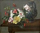 Dänische 
Künstler (19. 
Jahrhundert) 
Dänemark: Still 
leben mit 
Blumen auf 
einem Tisch mit 
einem ...