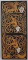 Zeitungshalter 
aus Holz 
mit Wikingerornamenten 
mit Drachen und 
Greif. 
Lackierung in 
schwarz, ...