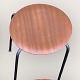 Hocker / Hocker 
mit Sitzfläche 
aus Teakfurnier 
und 4 
Stahlbeinen, 
Marke: Made in 
Denmark, ...