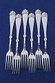 Set von 6 
versilberte 
Tafelgabeln 
oder 
Speisegabeln, 
in gutem, 
gebrauchtem 
Zustand.
L 20cm