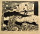 Kirkegaard, 
Anders (1946 - 
2024) Dänemark: 
Jørgen als 
dänischer Peer 
Gynt. 
Holzschnitt. 
...