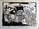 Kirkegaard, 
Anders (1946 - 
2024) Dänemark: 
Der sechste 
Tag. 
Holzschnitt. 
Signiert 
24.3.1965 Nr. 
...