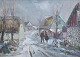 Kastrup, Poul 
(1920 - 1987) 
Dänemark: Zwei 
Menschen auf 
einer Straße. 
Winter. Öl auf 
Leinwand. ...