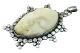 Large sterling 
silver pendant 
with face in 
bone.
Hallmarked 
"925".
Measures 4.1 
by 3.5 ...