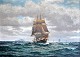 Landt, Frants 
(1885 - 1975) 
Dänemark: 
Marine mit 
Segelschiff und 
anderen 
Schiffen. Öl 
auf ...