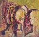 Ola Gerhardt 
(1929-2006), 
Swedish artist.
Oil on wood.
Abstract 
composition.
Coloristic ...