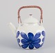 Upsala-Ekeby / 
Gefle, Sweden.
Retro "Paula" 
ceramic teapot 
with bamboo 
handle.
Hand-painted 
...