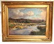 Viggo Pedersen. 
Ein Abend in 
Gudenaa. Maße 
inkl. Rahmen 
79*63 cm. 
(61*45cm)