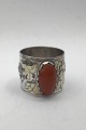C. V. Hilstrøm 
Silver Napkin 
Ring with Amber