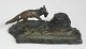 Tintenfass 
aus Bronze, 
Deutschland, 
19. 
Jahrhundert. 
Figur mit  
Fuchs mit Vogel 
im Mund. ...