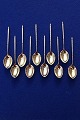 Danish silver flatware, set of 10 coffee spoons or 

mocha spoons of gilt silver 10cm