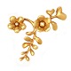 Ole Lynggaard, Copenhagen, 18kt Gold Blumenschliesse mit zwei Brillanten. 
Grösse: 45x28mm