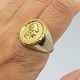 Frantz 
Hingelberg; 
Danish doctoral 
ring of 14k 
gold